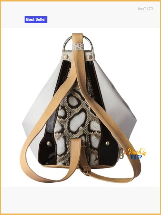 Vachetta Leather Bucket Backpack Tote 3-Compartment Adjustable Crossbody main image 4